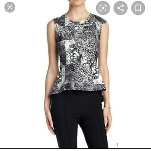 Philosophy B&W peplum top. Petite L